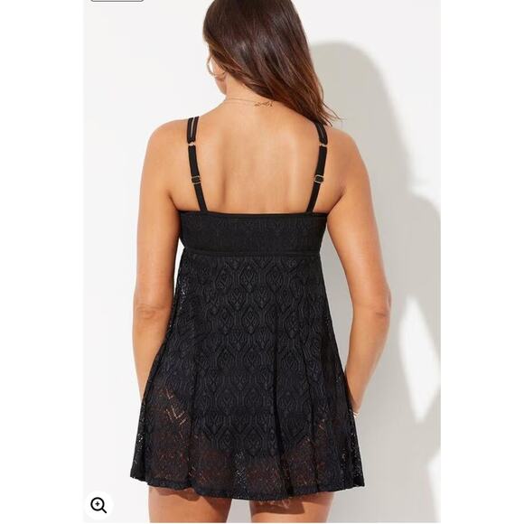 Swimsuits for All Size 16 Black Lace Ovelay Adjustable Straps Empire Waist NWT - Picture 9 of 9